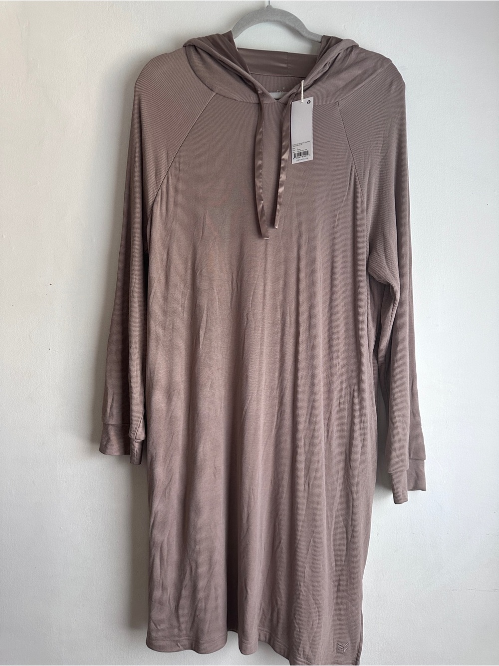Women’s Cozy Earth Hooded Long Sleeve Dress in Suede